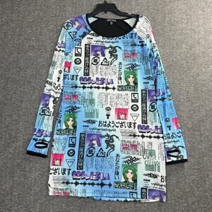 Dolls Kill Current Mood Anime Bodycon Mesh Dress Size 1X Cosplay New